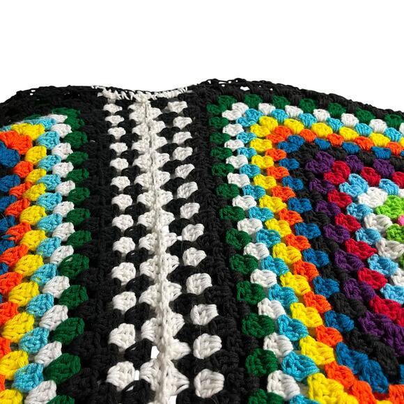 Handmade‎ Crochet Bright Vibrant Hexi Cardigan Boho Festival  Fits S to L (3003) - Picture 11 of 11